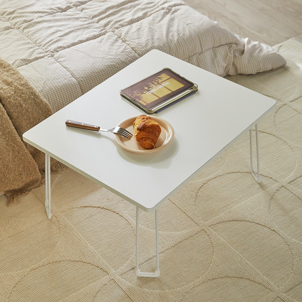 접이식 좌식 밥상 테이블 낮은밥상 600x480 사각 화이트