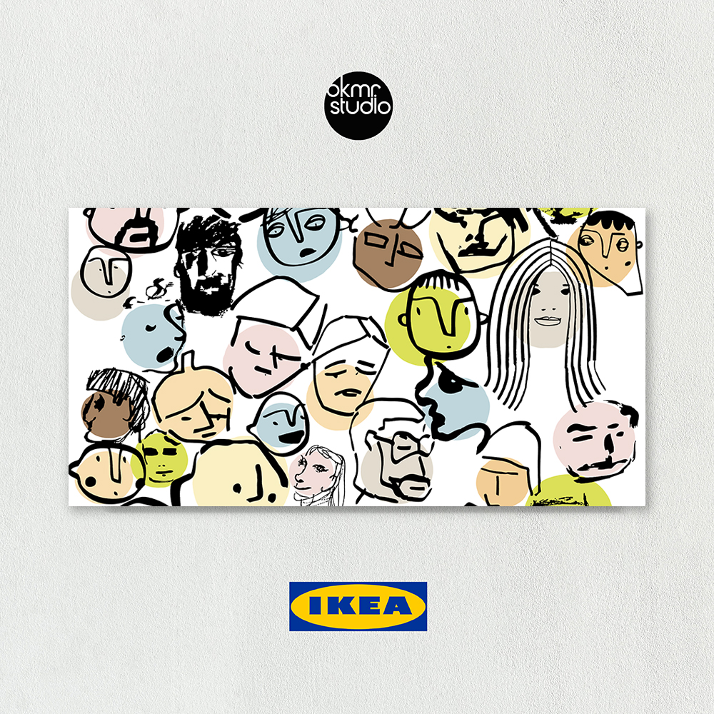 이케아 에드마 캔버스 패브릭 대형 그림 거실 아이방 액자