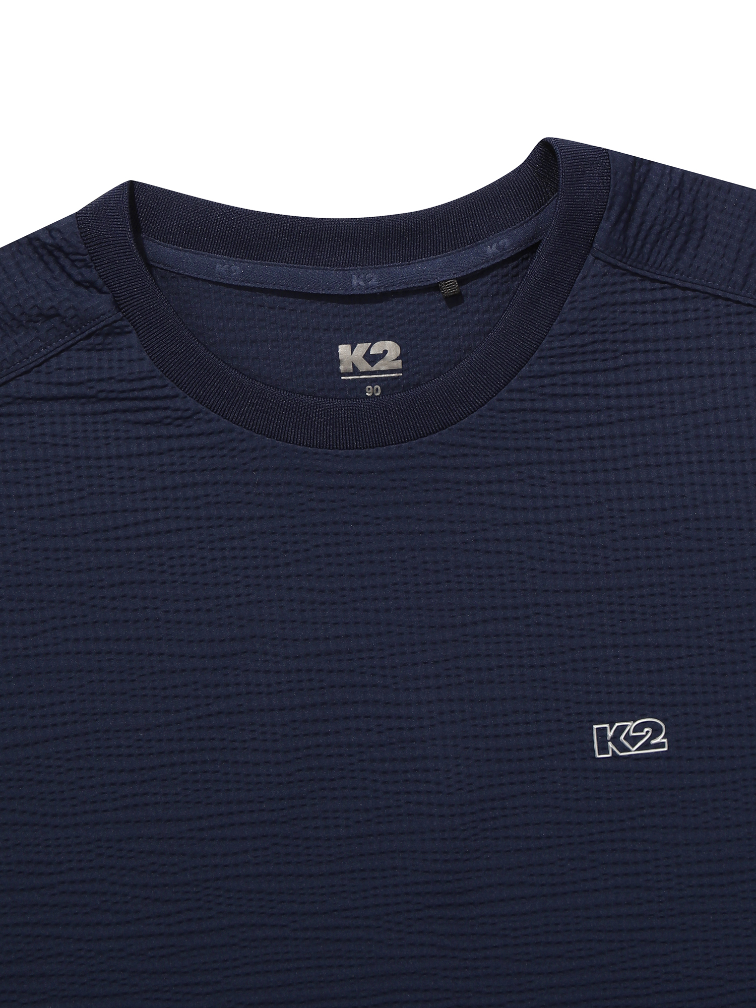 [본사직영] K2 여성 시원서커 ICE WAFFLE 반팔 라운드 W ICE NAVY KWM25254I2 - 상세 이미지 4