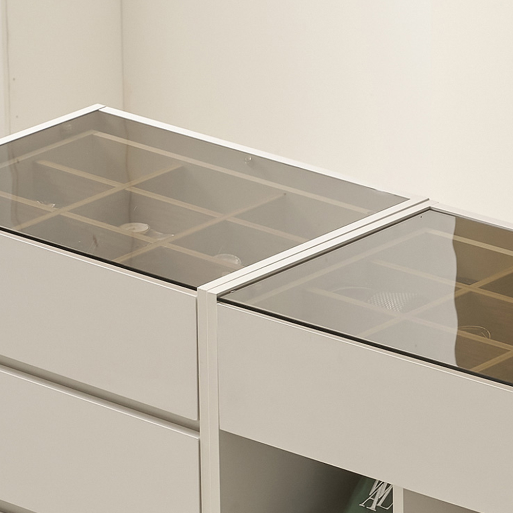 엔터드 옷 서랍장 드레스룸 아일랜드 모듈수납장 550x400x780mm, 4단, 화이트