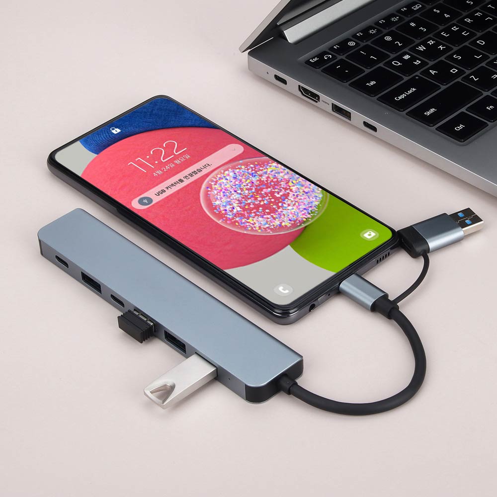 7NC 7포트 확장 USB 허브 3.0 멀티포트 - 상세 이미지 4