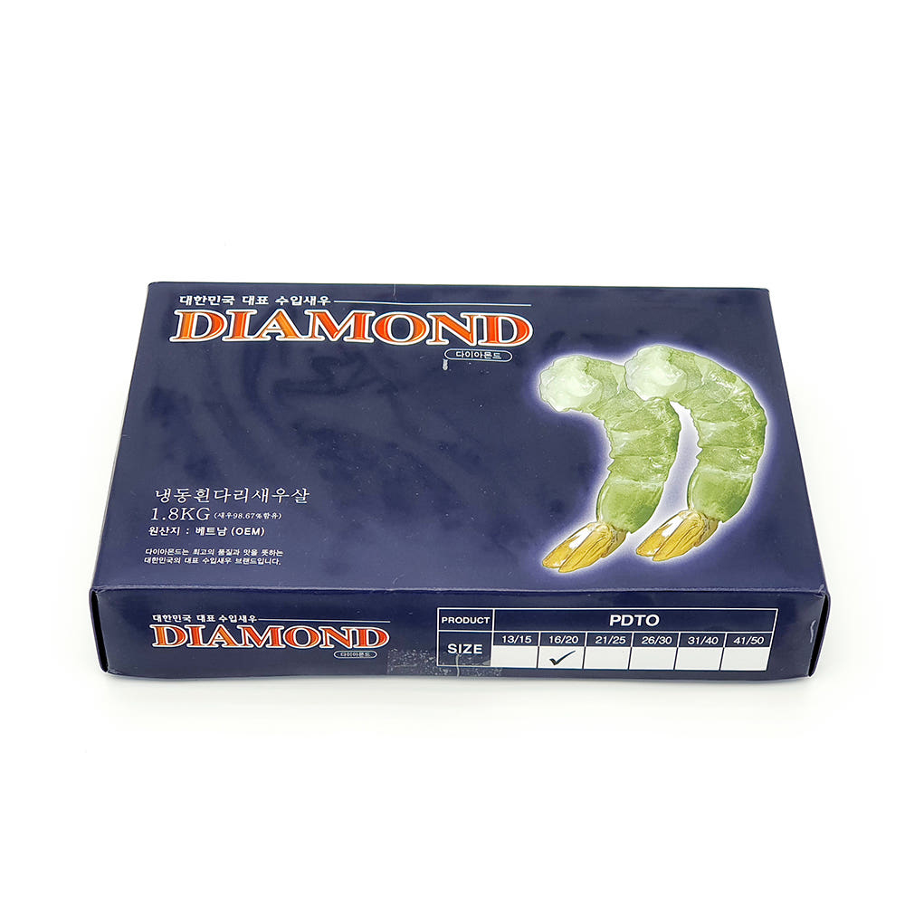 다이아몬드 두절 탈각새우 1.8kg 칵테일새우 블럭 PDTO