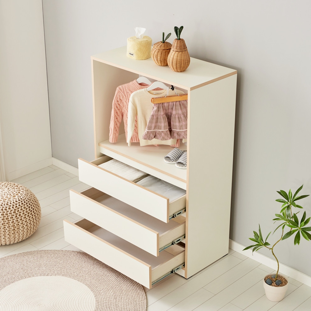 아이니 주니어장 아기 서랍장 아이방 키즈 어린이 옷장 800x400x1208mm, 핑크