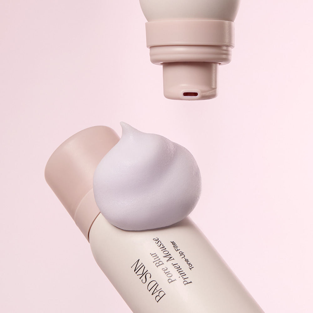 배드스킨 포어 블러 프라이머 무스 40ml (퍼프 3개 패키지 내 포함 Gift) - 상세 이미지 3