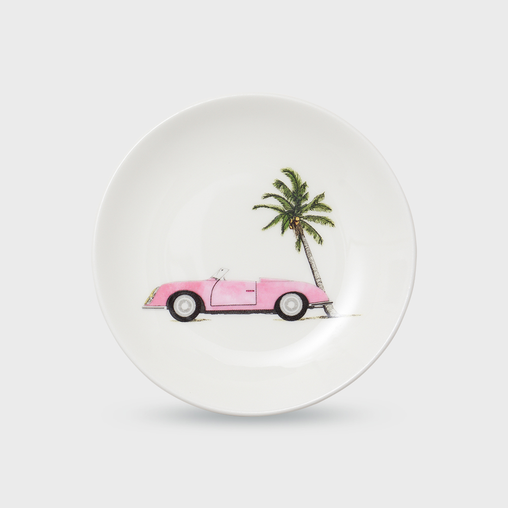 [한국도자기X티보에렘] 오브제 30. 5인치 접시 12.6CM 1P (Pink summer car) - 상품 이미지