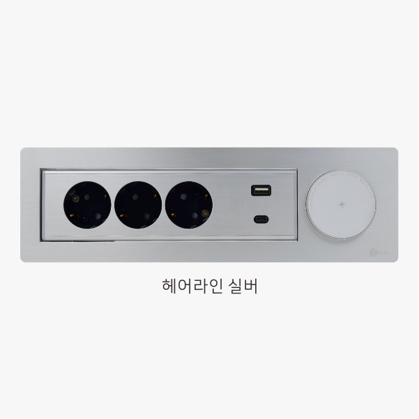 BIS 빌트인콘센트 BID-N203MWF 화이트 3구 USB 무선충전 가구 식탁 책상 매립 - 상세 이미지 3