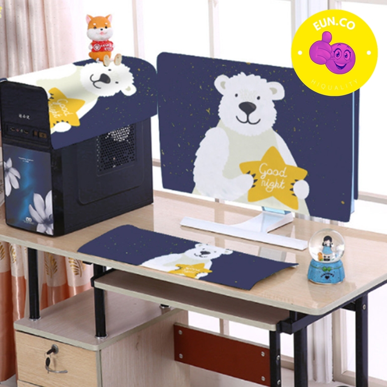 캐릭터 컴퓨터 먼지커버 덮개 3종세트 오염방지 키보드아크릴커버