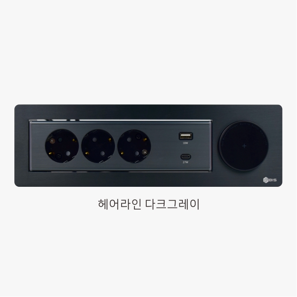 BIS 빌트인콘센트 BID-N203MWF 화이트 3구 USB 무선충전 가구 식탁 책상 매립 - 상세 이미지 4