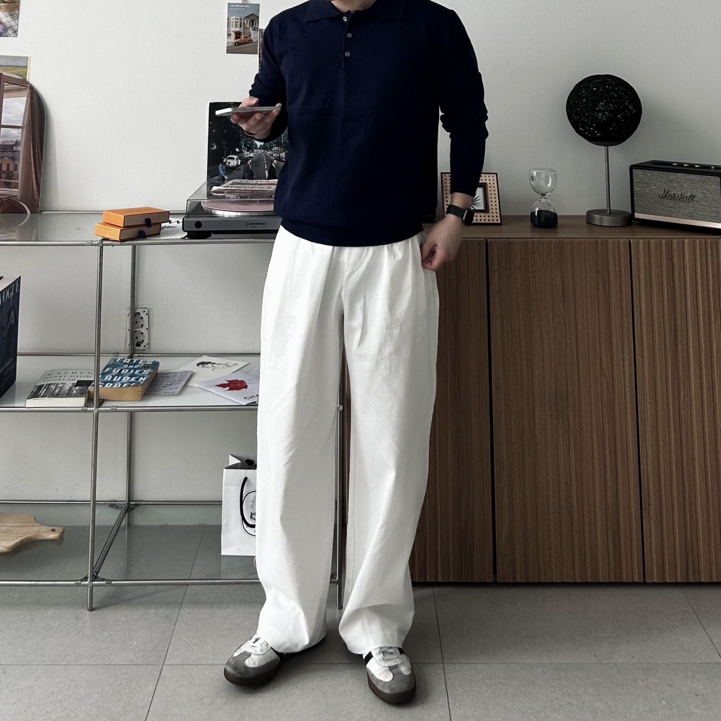 남성카라넥니트 캐시니트 단추니트 이미지 6