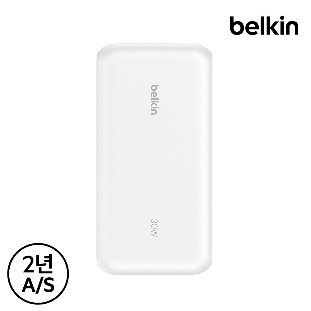 벨킨 케이블 일체형 30W 20000mAh 보조배터리 BPB024fq 화이트(BPB024fqWH) 이미지 3