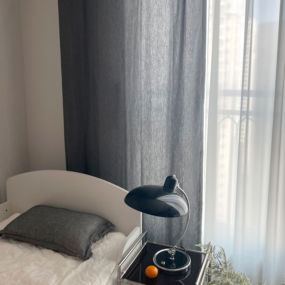 선염 무지 커튼 챠콜 아이방 맞춤제작