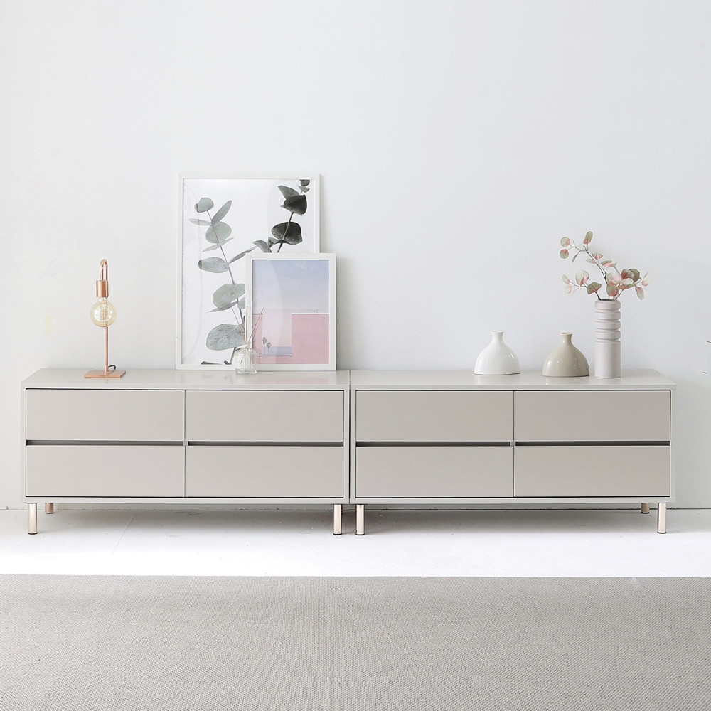 프린 낮은 tv다이 서랍장 안방 폭좁은 티비장 모던티비다이 장식장 1200x400x540mm, 연그레이