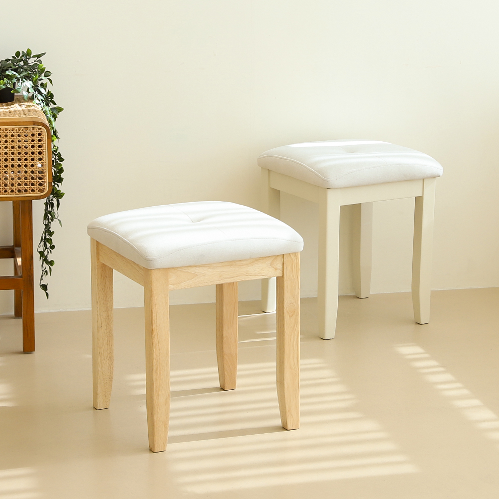 우디브 모카 스툴 인테리어 사각 보조 간이 원목 화장대의자