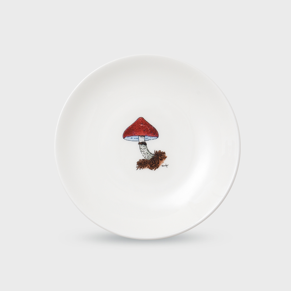 [한국도자기X티보에렘] 오브제 31. 5인치 접시 12.6CM 1P (Red mushroom) - 상품 이미지