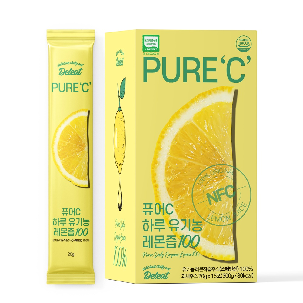 델잇 퓨어C 하루 유기농 레몬즙 100 15p, 300g, 1개 - 상세 이미지 2