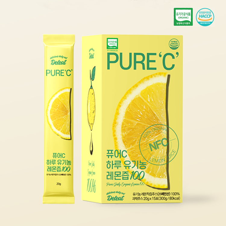 델잇 퓨어C 하루 유기농 레몬즙 100 15p, 300g, 1개 - 상세 이미지 5