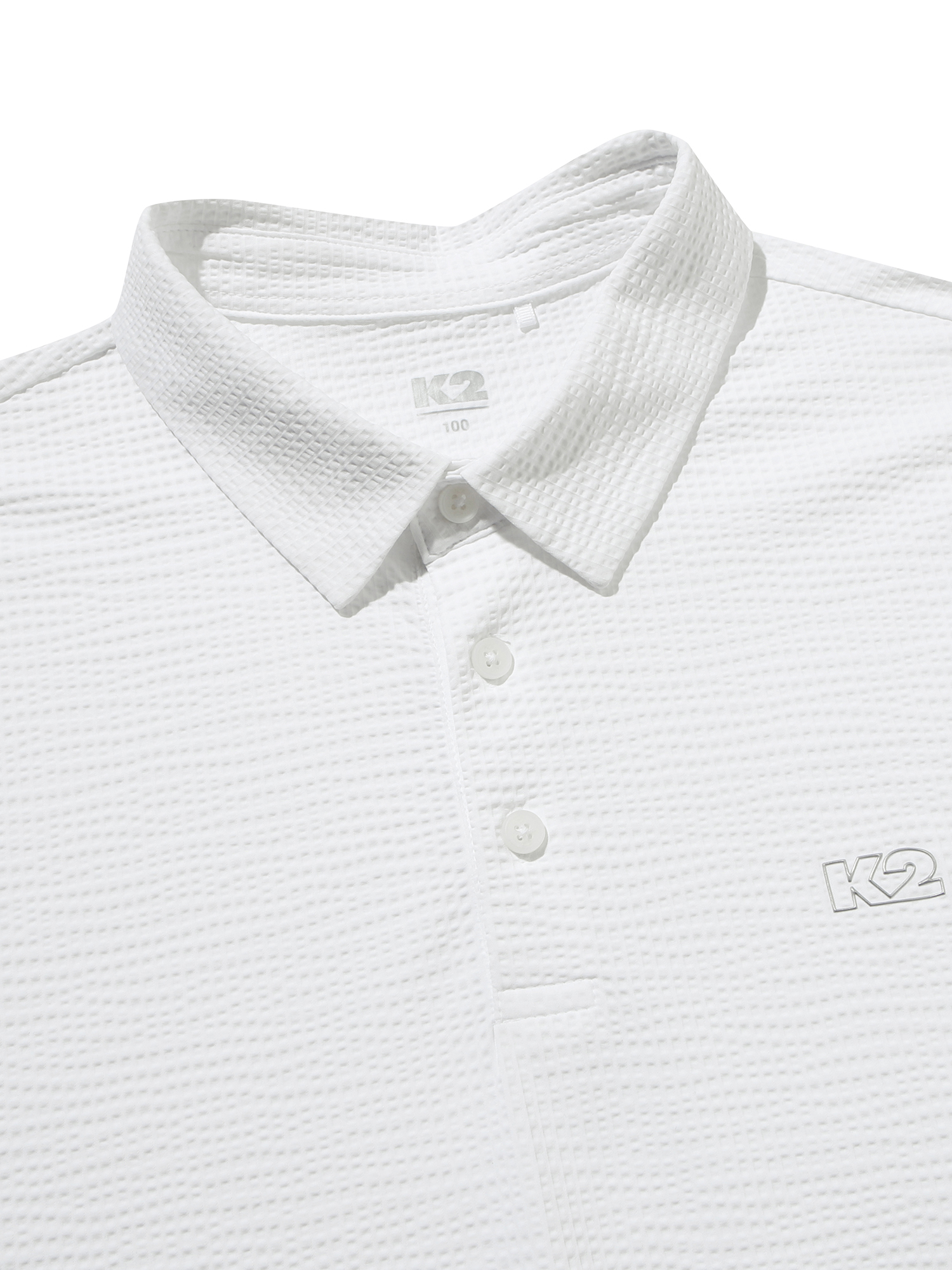 [본사직영] K2 남성 시원서커 ICE WAFFLE 폴로 ICE WHITE KMM25249I5 - 상세 이미지 3