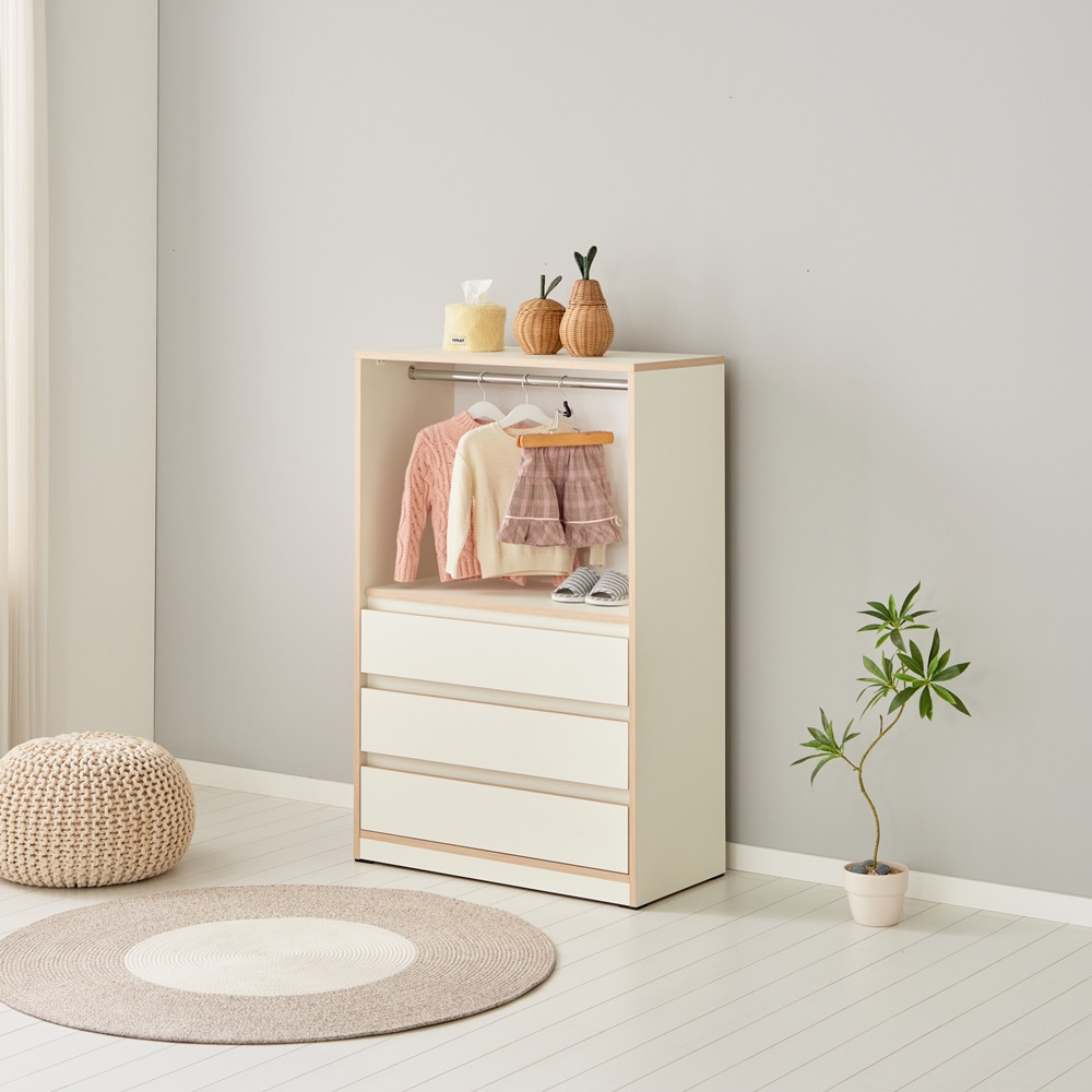 아이니 주니어장 아기 서랍장 아이방 키즈 어린이 옷장 800x400x1208mm, 핑크
