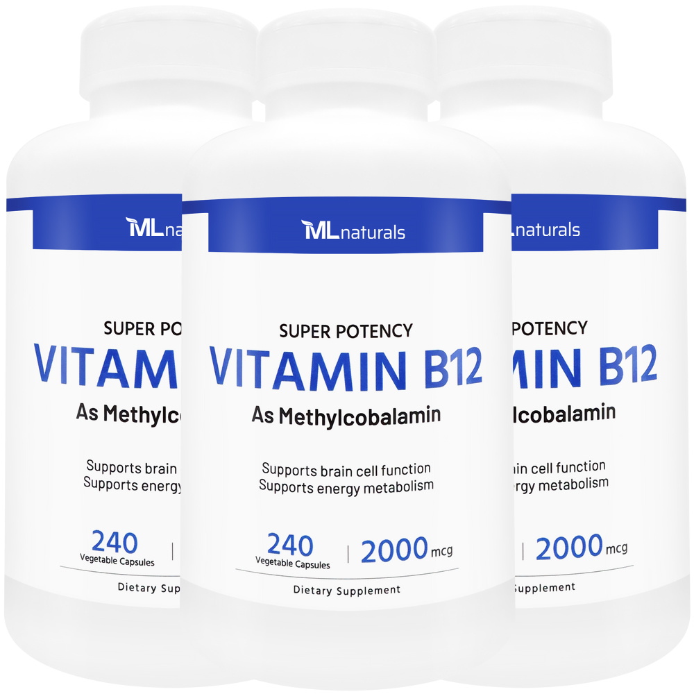 2025 신제품! 3병 마이라이프 내추럴스 비타민 B12 메틸코발라민 2000 mcg 240야채캡슐 - 메인 이미지