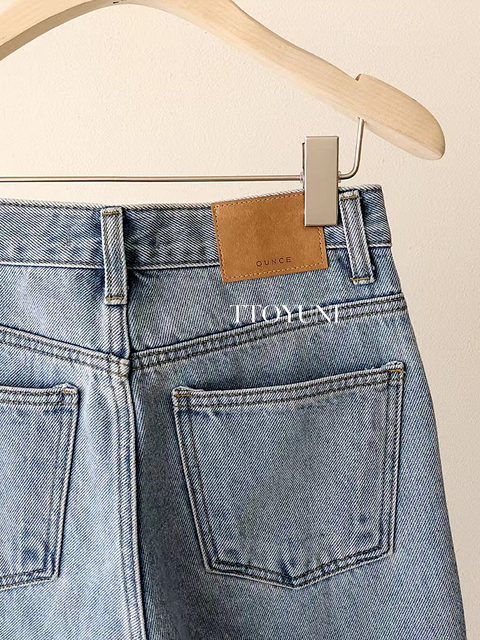 온스 OUNCE 도브 데님 중청 일자핏 코튼 떠유니 상세 이미지 3