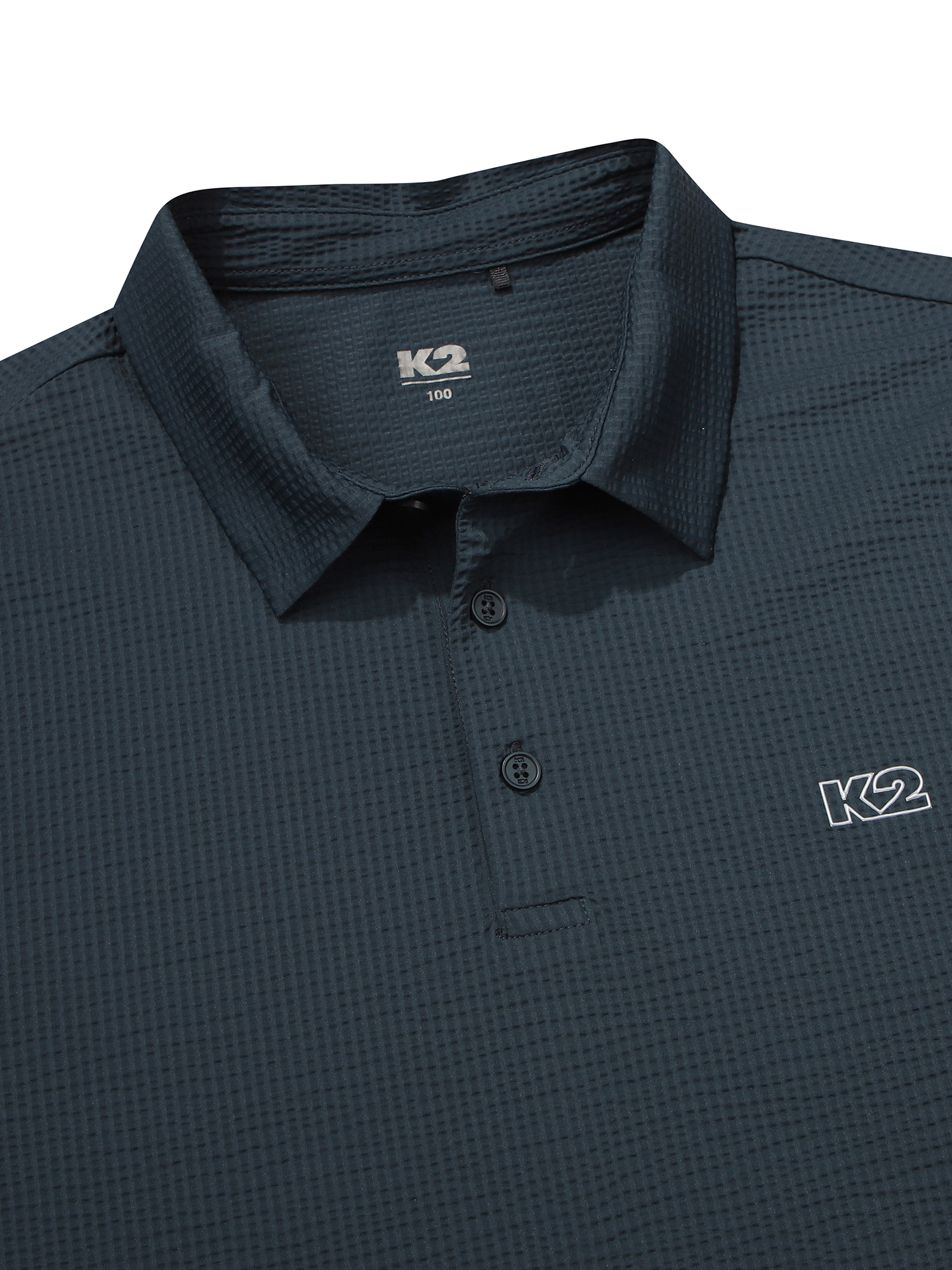 [본사직영] K2 남성 시원서커 ICE WAFFLE 폴로 ICE STEEL KMM252499I - 상세 이미지 4