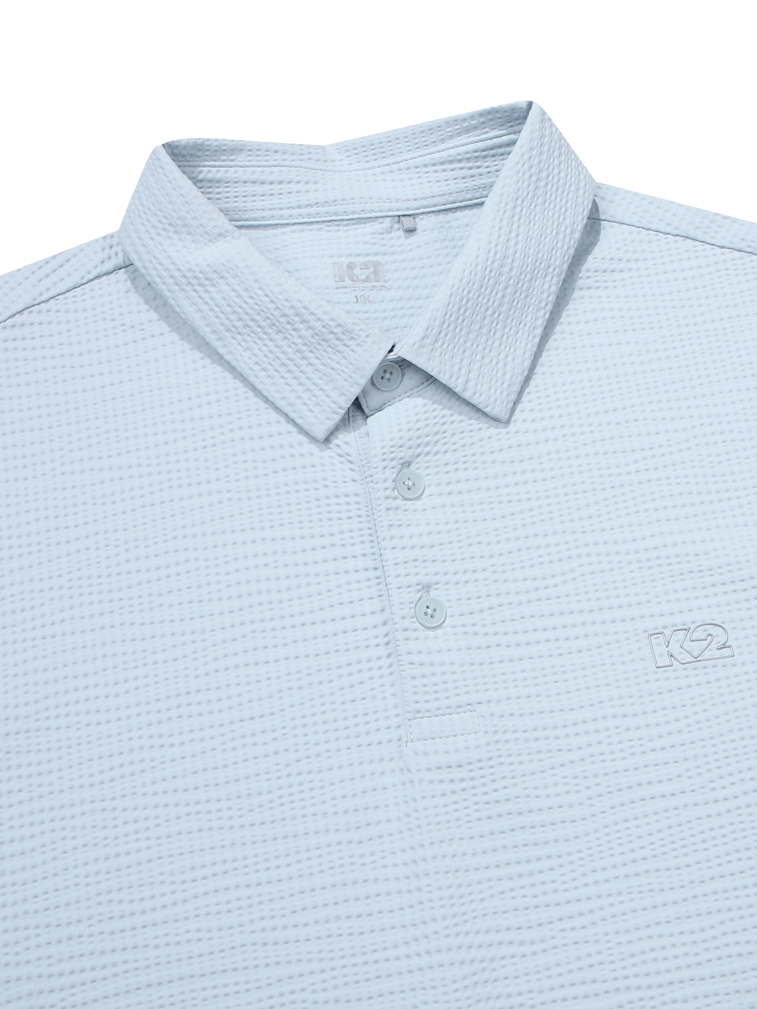 [본사직영] K2 남성 시원서커 ICE WAFFLE 폴로 ICE LIGHT BLUE KMM252497I - 상세 이미지 3
