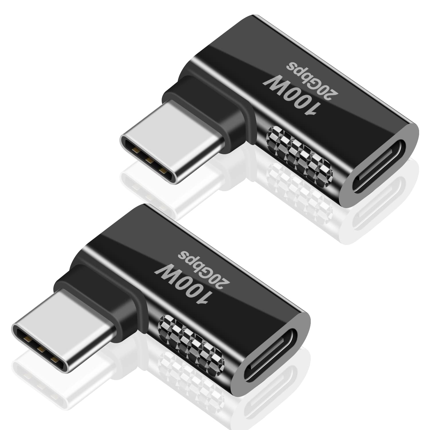 CtoC 젠더 C타입 ㄱ자 90도 연장 100W 20Gbps 8K 60Hz 듀얼모니터연결 - 상품 이미지