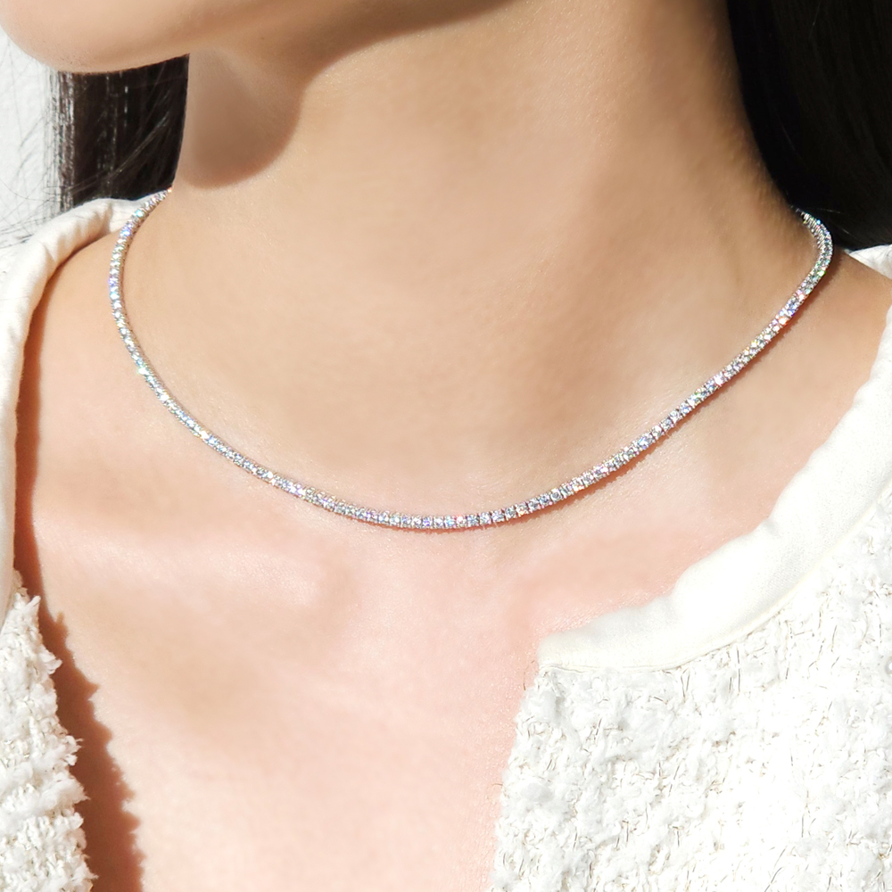 랩다이아 테니스목걸이 1부 고퀄리티 랩다이아몬드 14k 18k - 상세 이미지 2