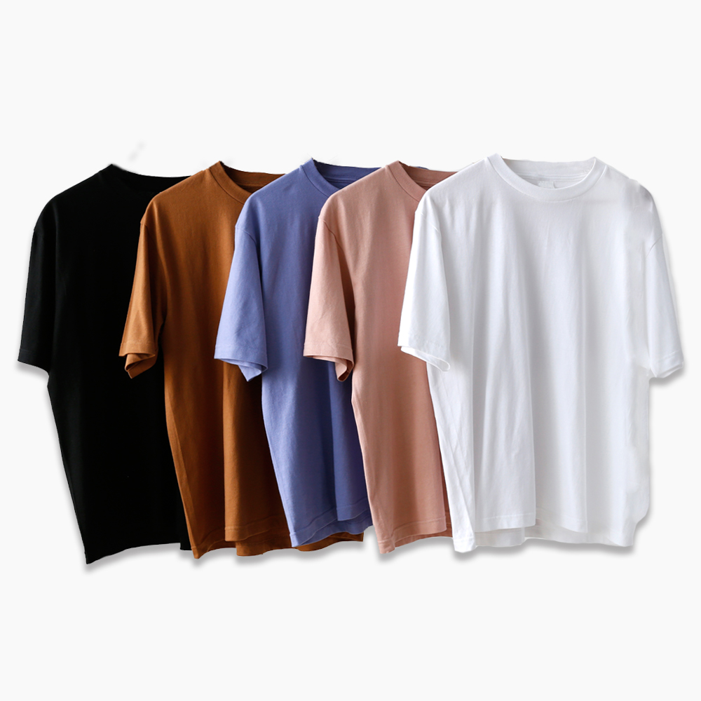 크루넥 남자 오버핏반팔티 무지 반팔 티셔츠 면티 16수