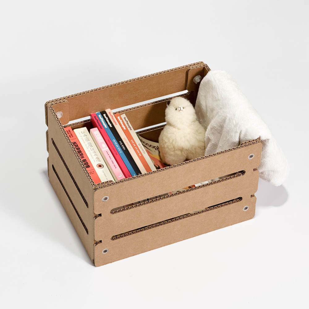 사과상자 공간박스 큐브 수납 보관함 와인 생필품 팬트리 정리함 380x290x230, 1단, 크라프트(1개입)