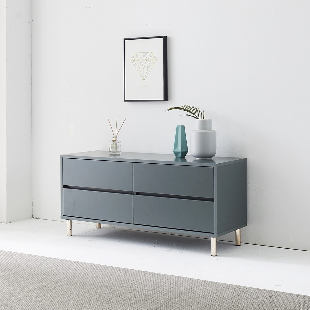 프린 낮은 tv다이 서랍장 안방 폭좁은 티비장 모던티비다이 장식장 1200x400x540mm, 새틴그레이