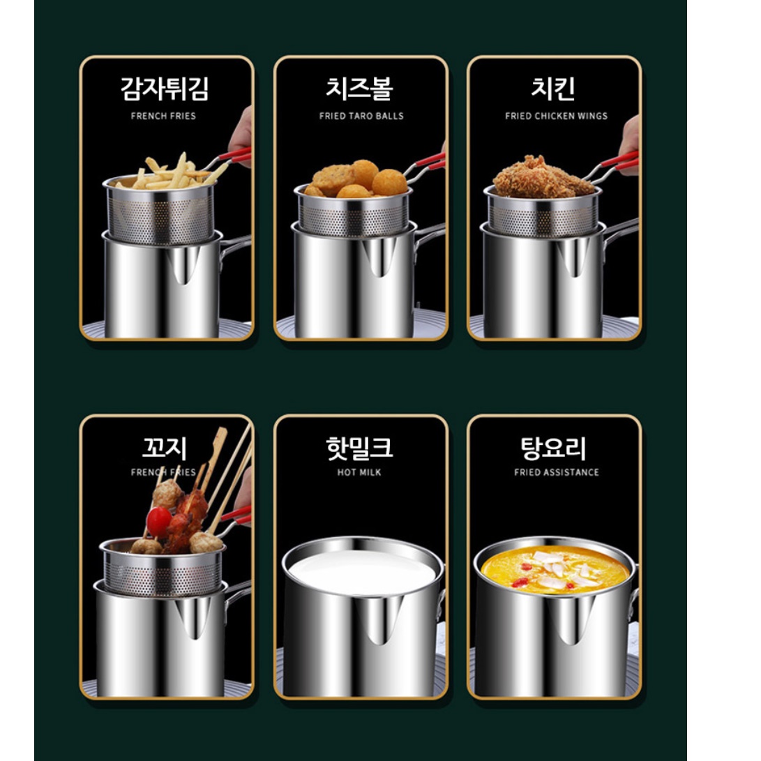 캠핑용 튀김 냄비 캠핑 튀김 휴대용 튀김기 여행용 소형 튀김기 - 상세 이미지 3