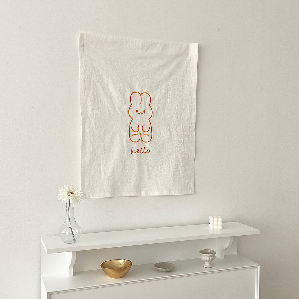 닷닷 빅래빗 가림막 수납장 선반 주방 창문 미니 문 가리개 천 패브릭 커튼