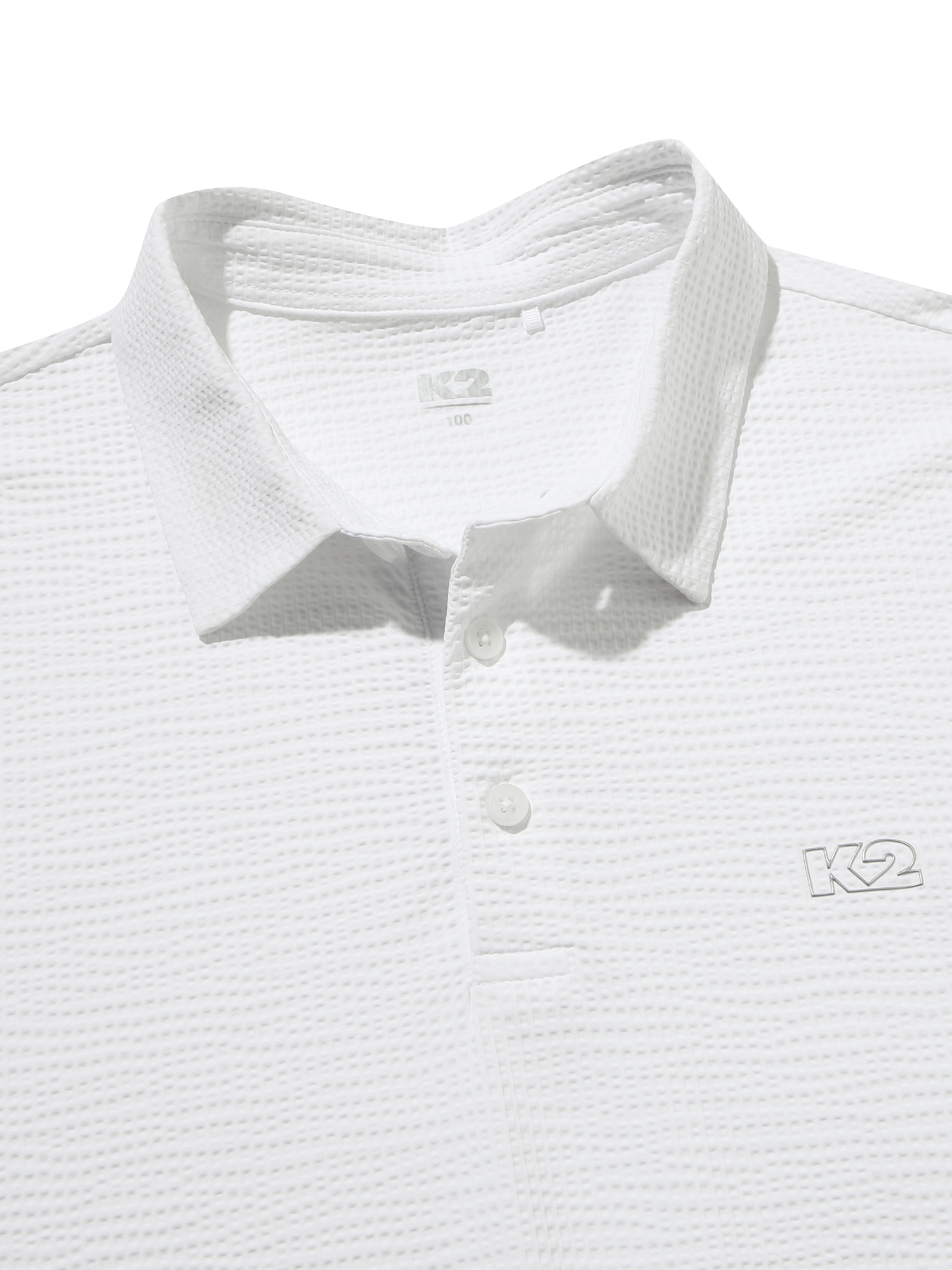 [본사직영] K2 남성 시원서커 ICE WAFFLE 폴로 ICE WHITE KMM25249I5 - 상세 이미지 4