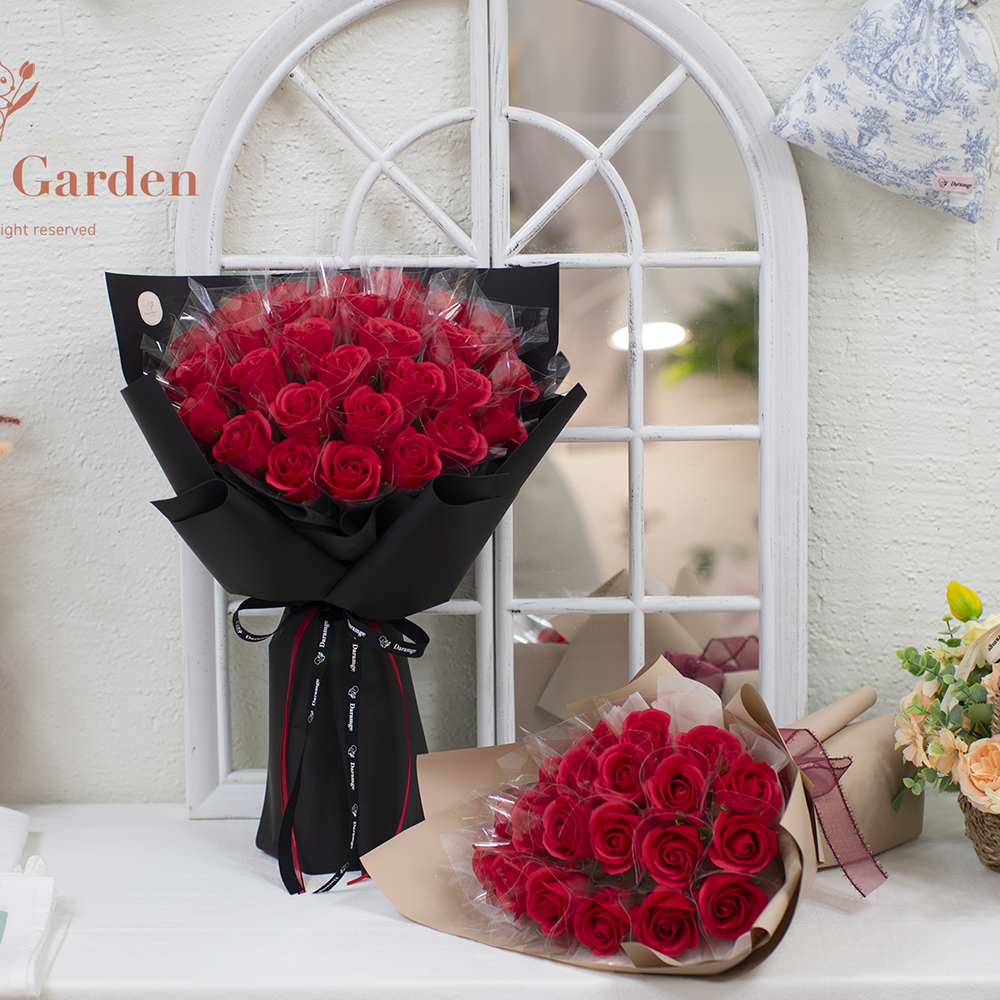 돈꽃다발 빨간 장미 비누꽃 돈다발 현금 용돈 블랙꽃다발 30송이 - 상세 이미지 4