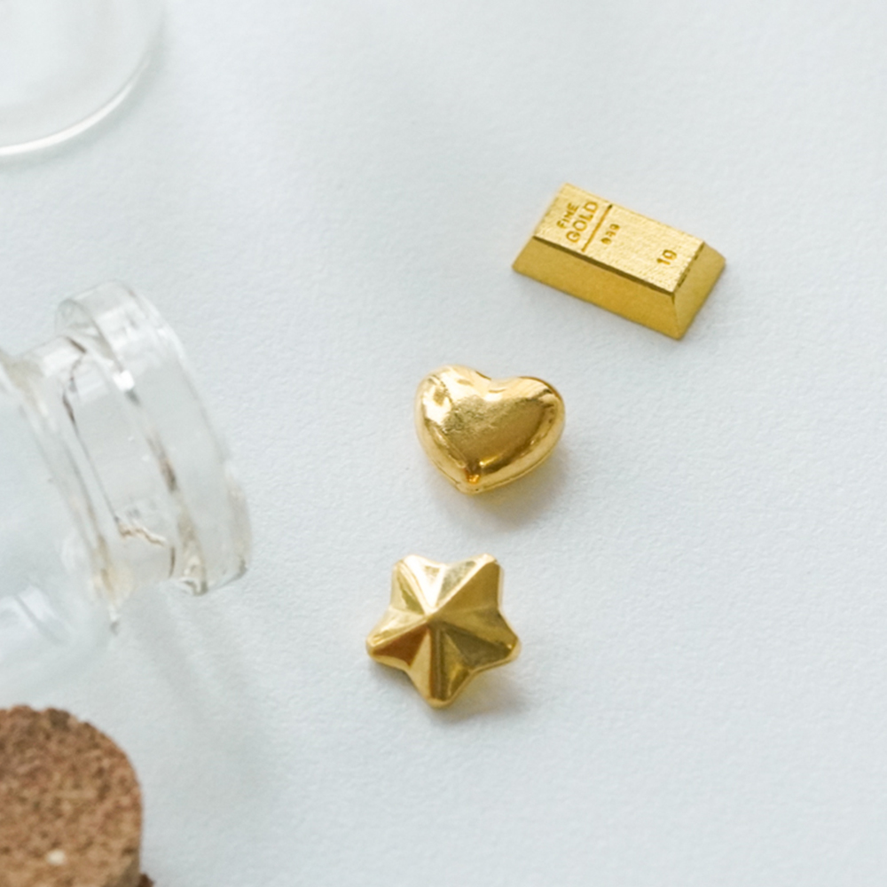 24K 골드바 1G 순금 별 하트 바 미니 테크