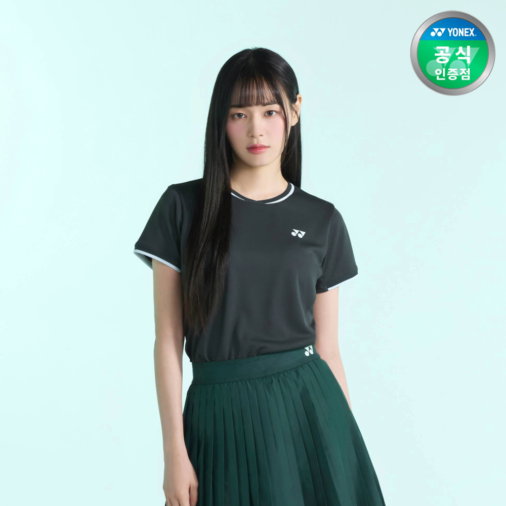 요넥스 255TS004F 테니스 의류 반팔 티셔츠 여성용 카키그레이 상품 이미지