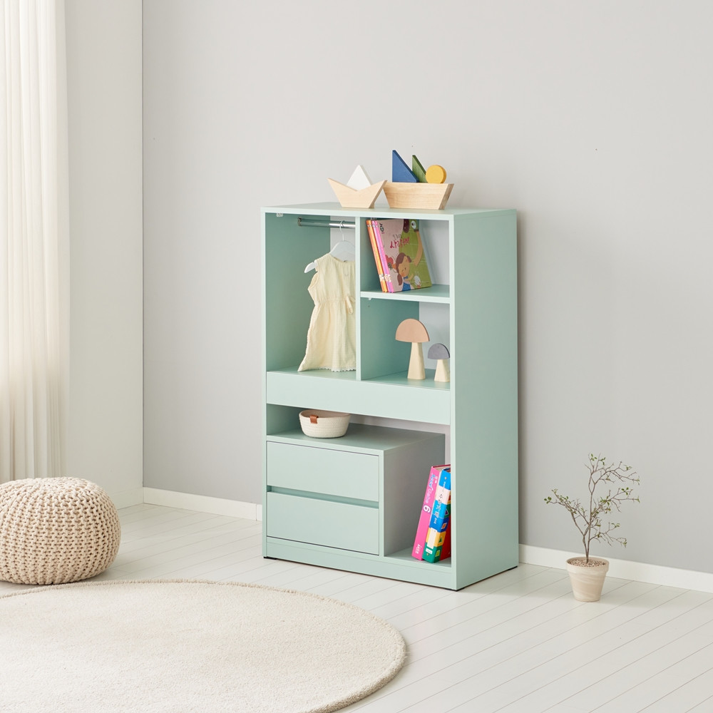 아이니 장난감 수납장 키즈 유아 아이 어린이 수납장 800x400x1208mm, 4단, 핑크 - 상세 이미지 3