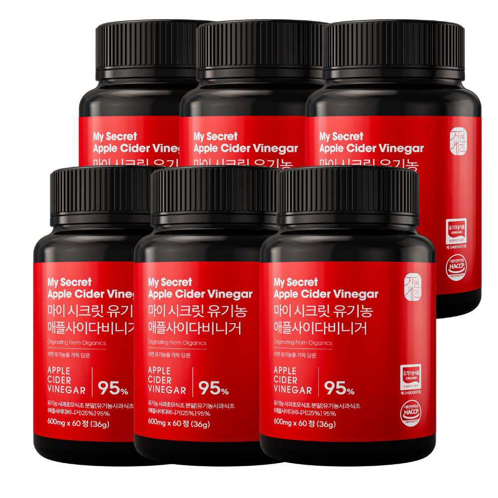 4+2 애사비 애플사이다 비니거 유기농 애사비 정 사과초모식초 캡슐 60알약속 60정, 6개 제품 이미지