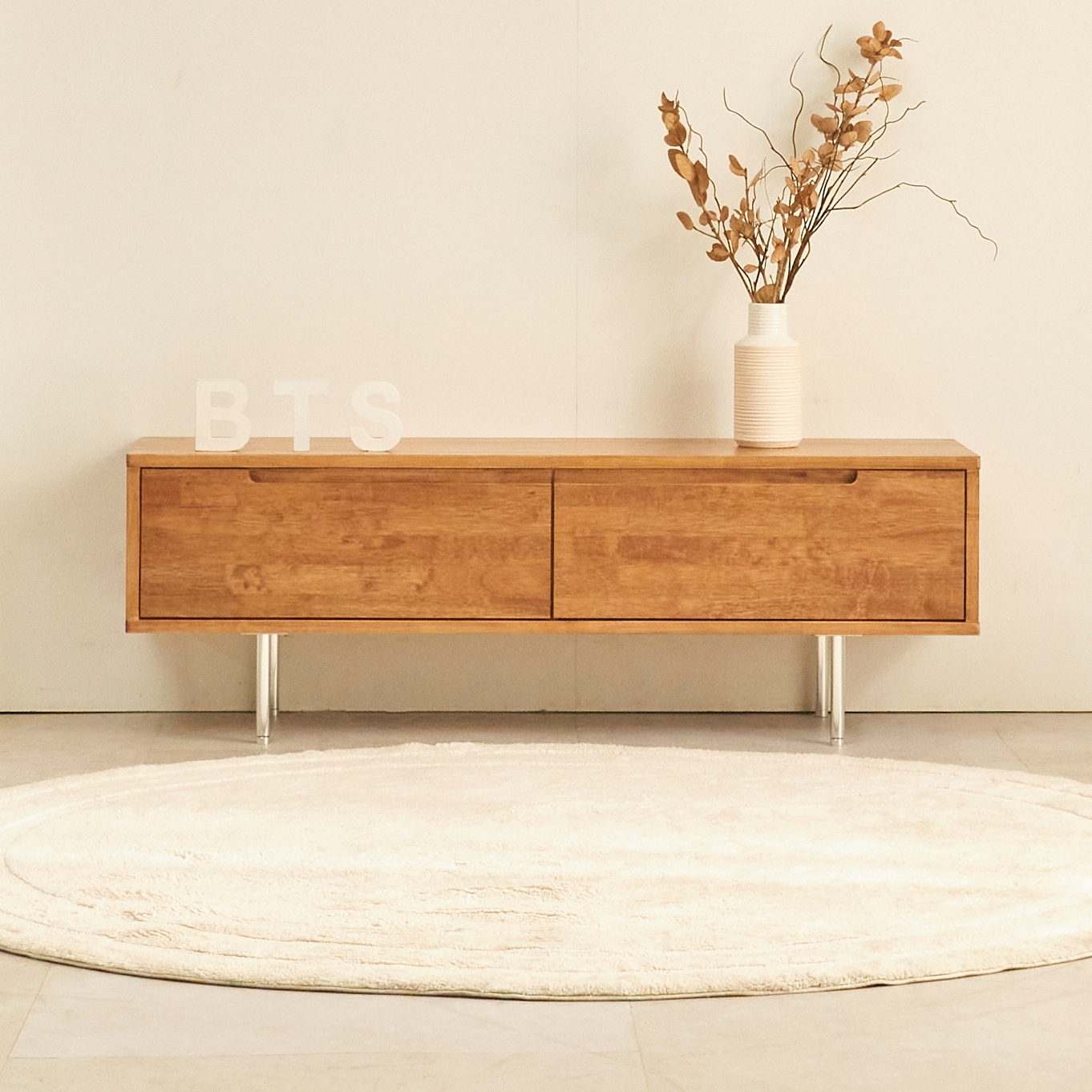 도무스 고무나무 원목거실장 티비다이 TV거실장 1200