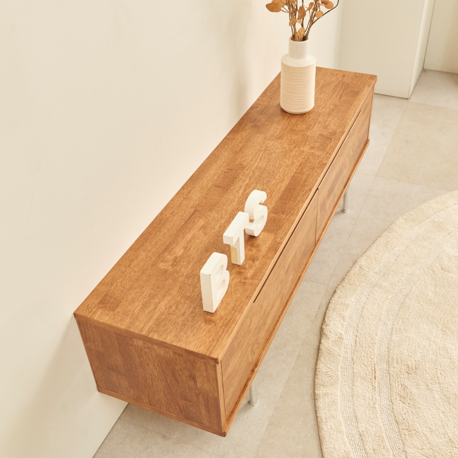 도무스 고무나무 원목거실장 티비다이 TV거실장 1200