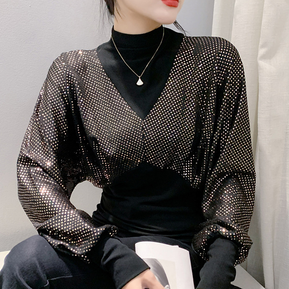 모네르 라인댄스상의 옷 가오리스팽글 라인 라틴 댄스복 - 상세 이미지 2