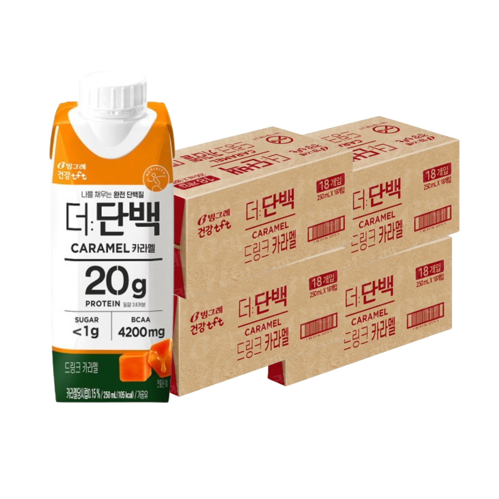빙그레 더단백 드링크 카라멜 250ml 72개 : 도트버스