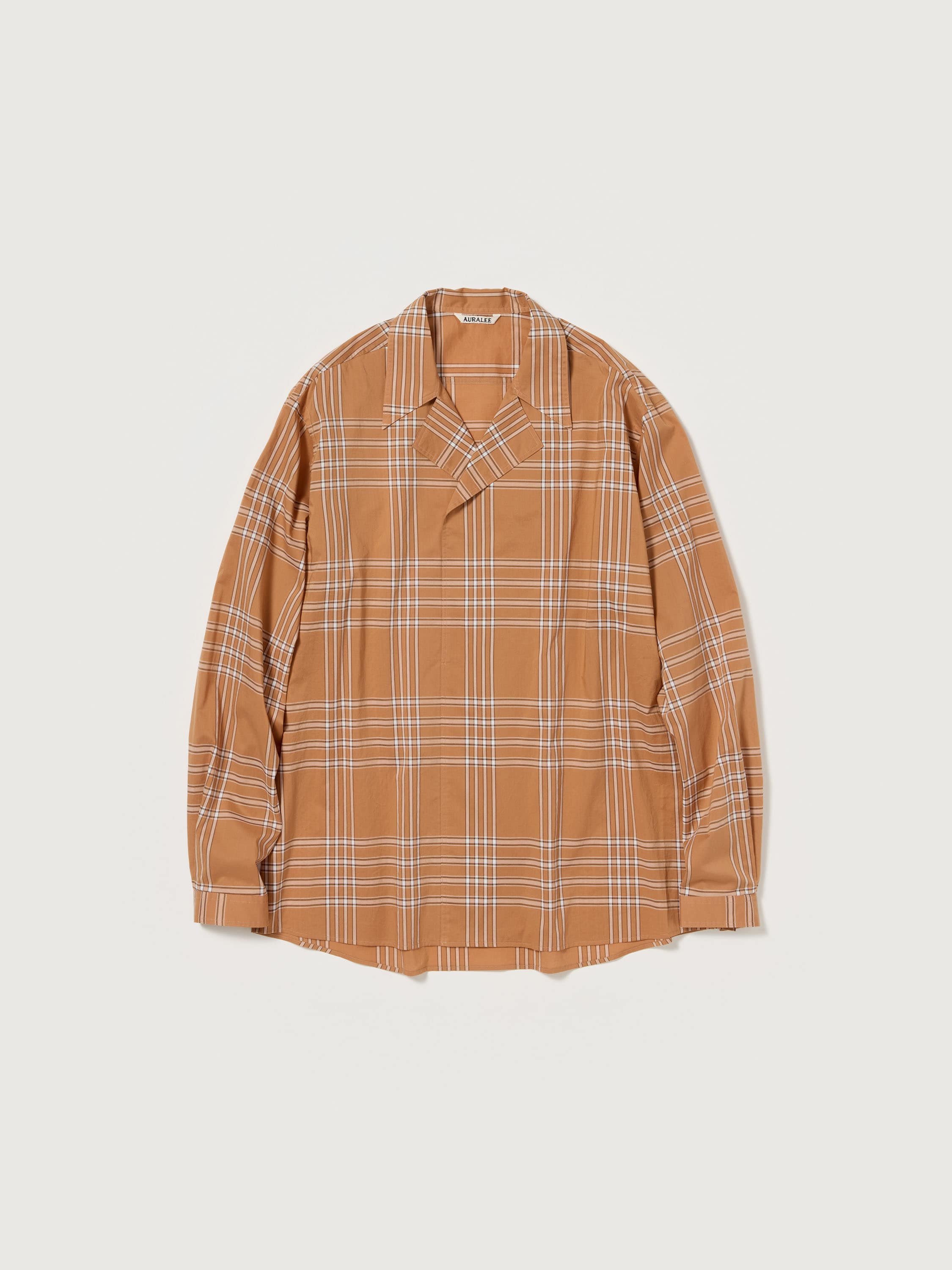 오라리 셔츠 WASHED FINX TYPEWRITER CHECK P/O SHIRT 25SS - 상세 이미지 2