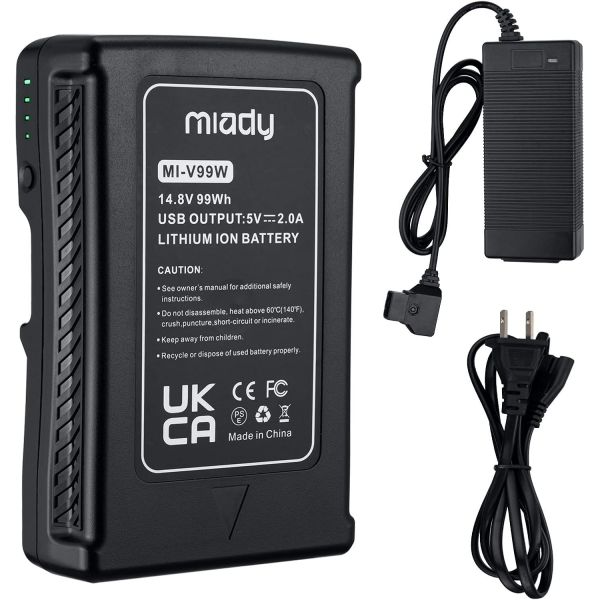 케이블 호환 소니 비디오 카메라 캠코더 방송용 LED 조명 교체용 브릭 DSLR용 Miady 99Wh 6800mAh V-Mount V-Lock 배터리 : 무민샵4