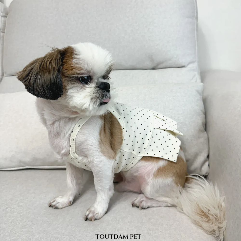 뚜담펫 러블리 스위트 도트 원피스 강아지 고양이 크롭 실내복 이미지 7