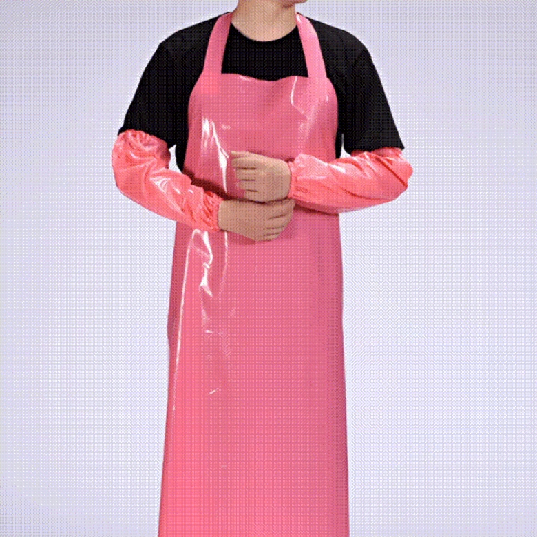 정육점 방수 앞치마 분홍색앞치마 식당 설거지 업소용 - 상세 이미지 2