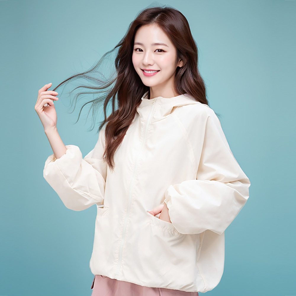 1+1 러블리 여성 봄 자켓 간절기 루즈핏 바람막이 - 상세 이미지 4