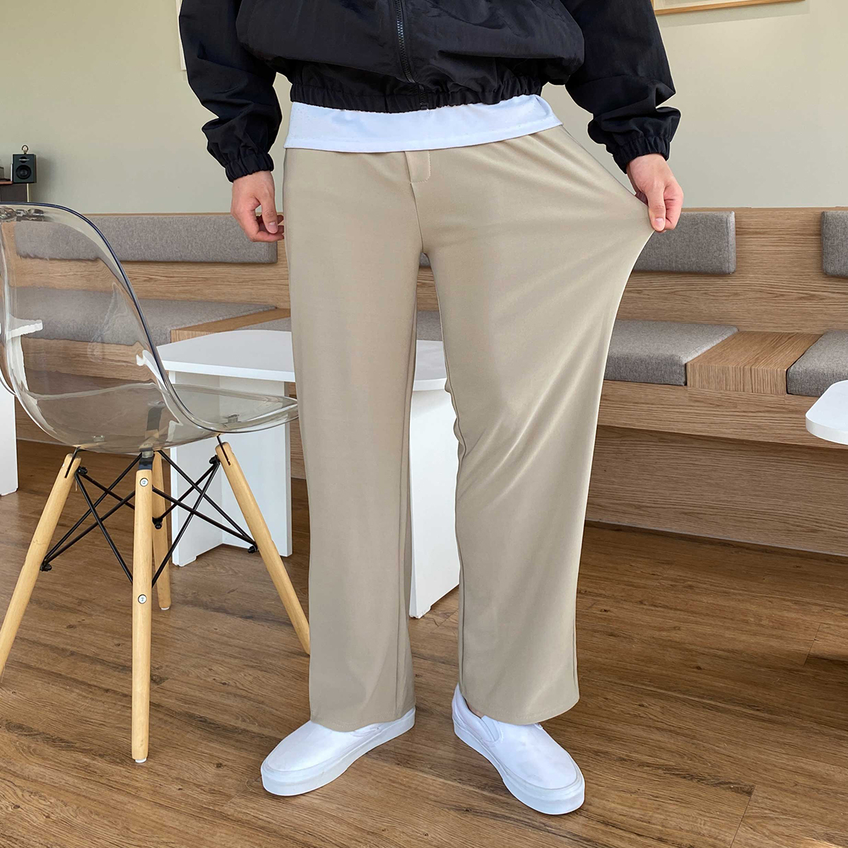 남자와이드팬츠 링클프리바지 구김없는바지 - 상품 이미지