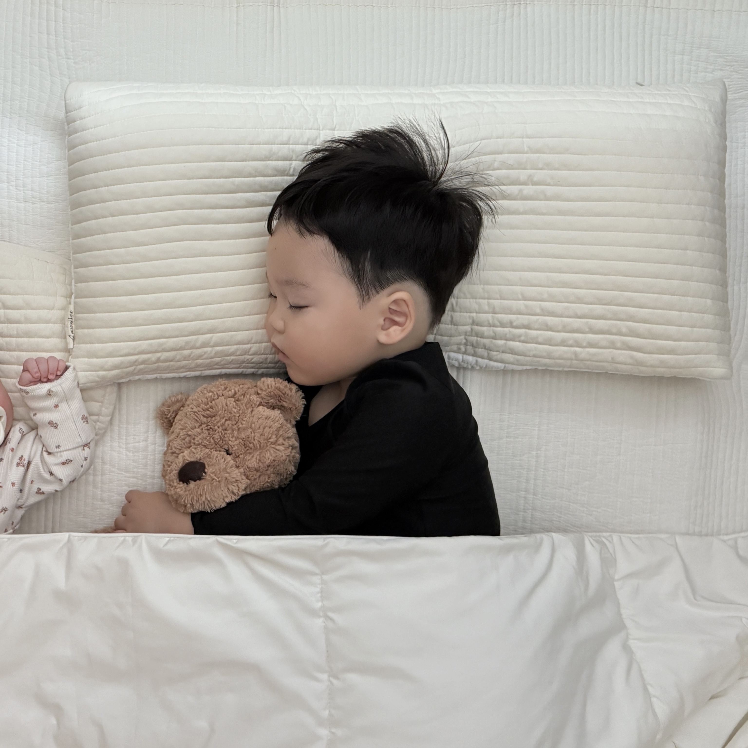 미소네이처 잠솔솔 아기 와이드 베게 돌아기 유아 100수 순면 양면 마이크로 화이바 솜